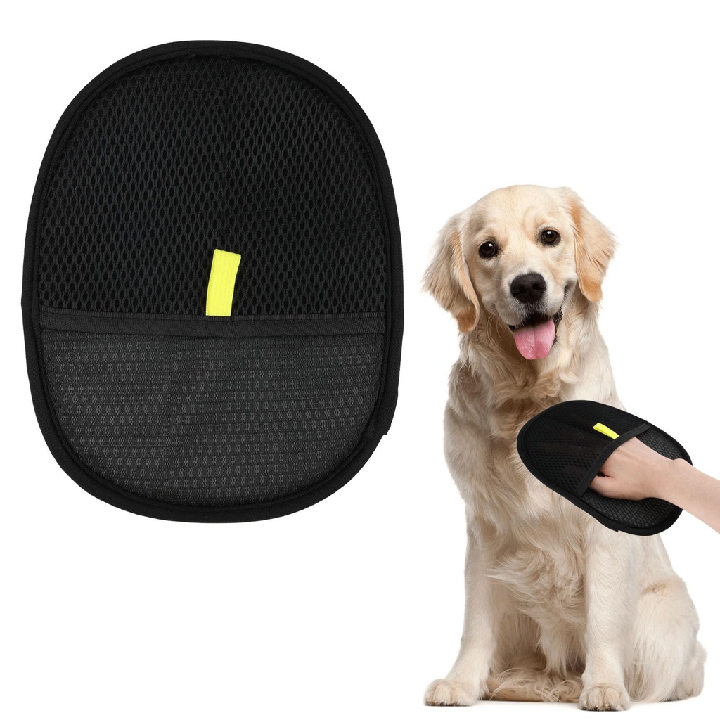 Garnirise Pet Grooming Gloves Dog Cat Hair Remover Double Sided Grooming Glove for Pets Hai