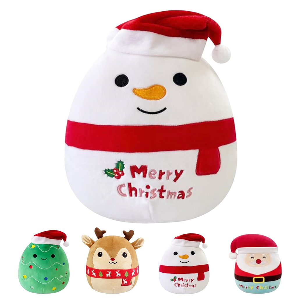 ATBEAMEN 20cm Christmas Plushies Plush Snowman Toy for Kids,Cute Xmas Squishy Christmas Plu