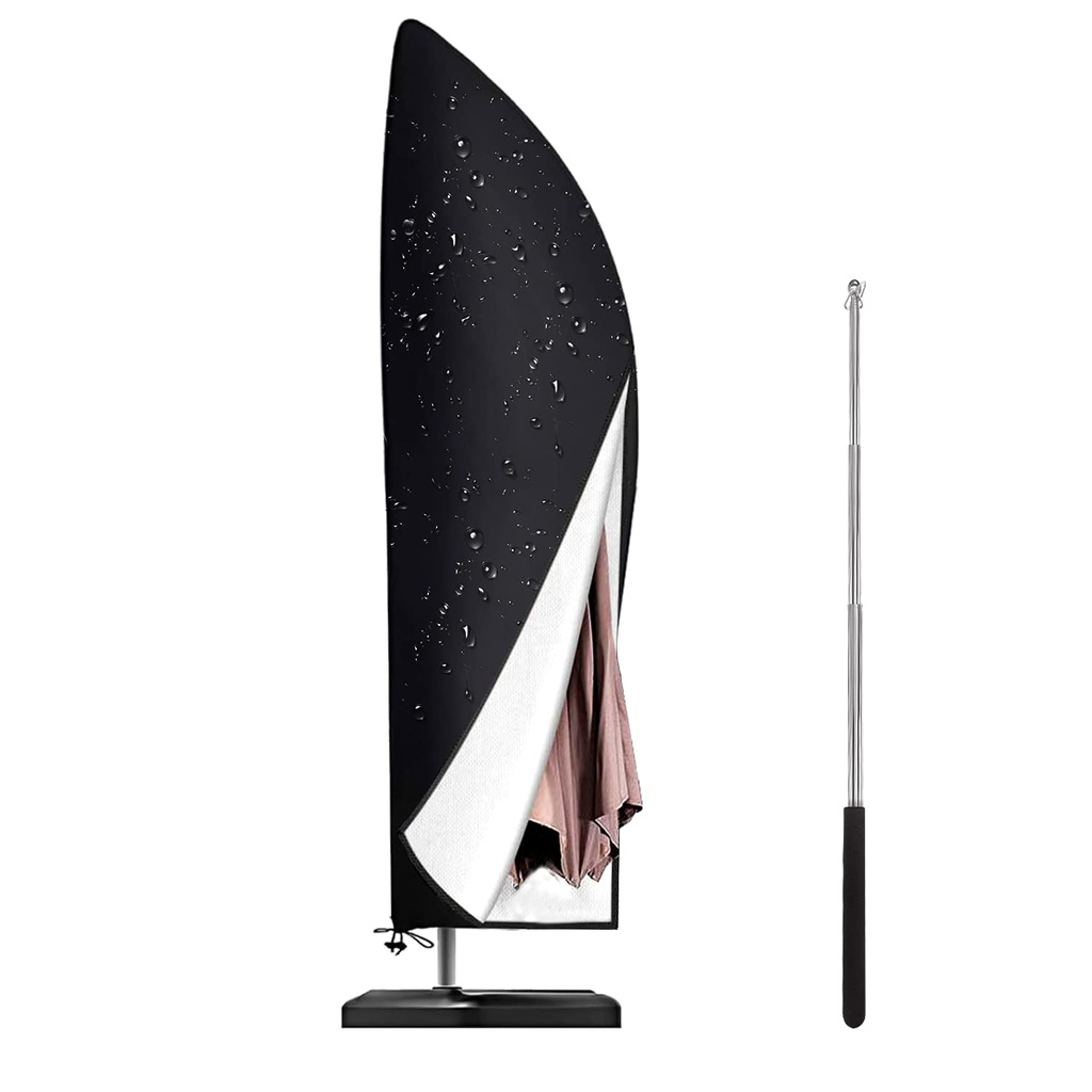 Parasol Cover with Contraction Rod,Waterproof, Windproof, Fade Resistant, Anti-UV, Heavy Du