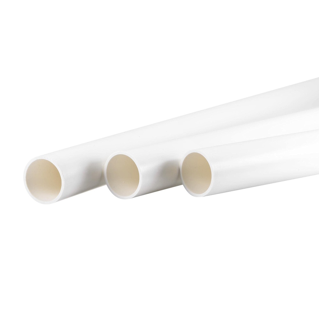 sourcing map PVC Rigid Round Pipe 28mm ID 32mm OD 500mm White High Impact for Water Pipe, C
