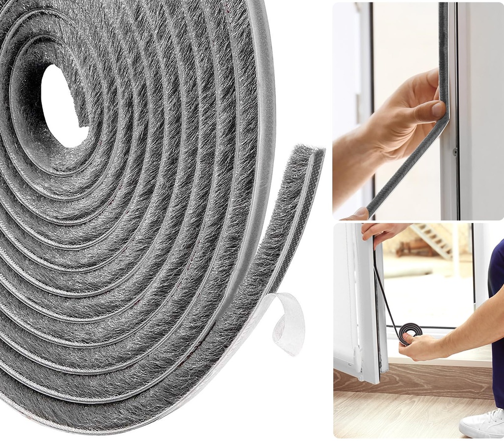 AFAXINRIE Draft Excluder, Draught Excluder for Doors, 10 Meters(L) x 9 mm(W) x 5mm(T) Self-