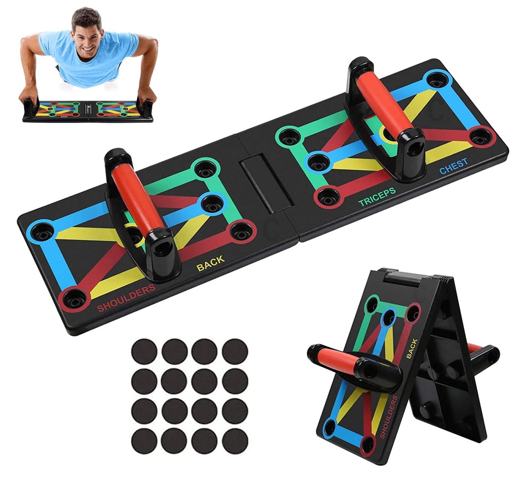 Push Up Board, 12 in 1 foldable Push Up Rack Board Train Gym Fitness System Workout Exercise Stand