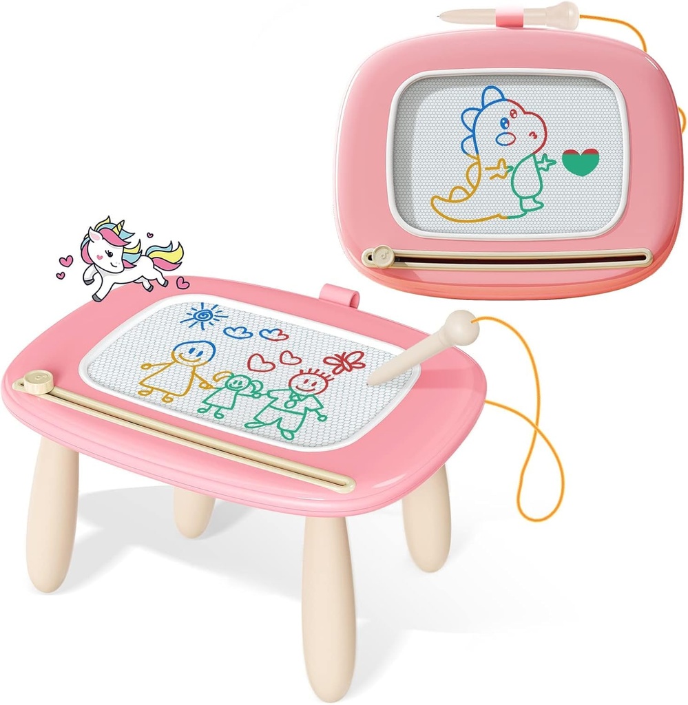 Kikidex Magnetic Drawing Board, Toddler Girl Toys for 1-2 Year Old, Doodle Board Pad Learni