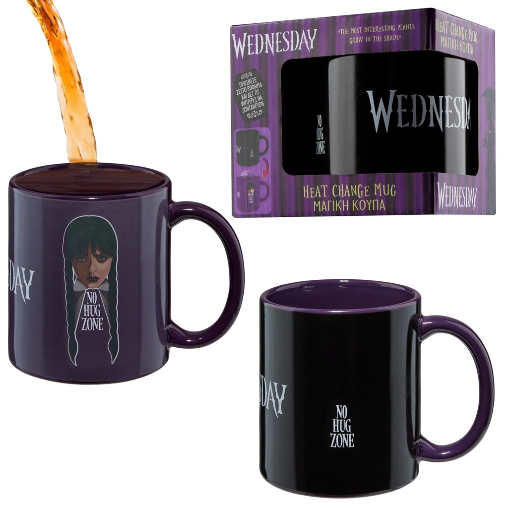 Wednesday Coffee Mug for Women Teens 320ml/11oz, Heat Colour Changing Ceramic Mug, Microwav