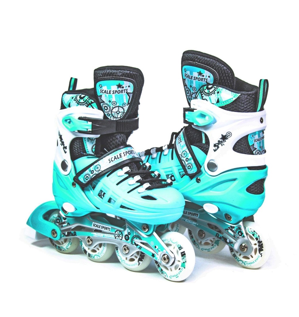 Scale Sports - Adjustuble Roller Skates with light up wheels for children and adults - UK Child 11