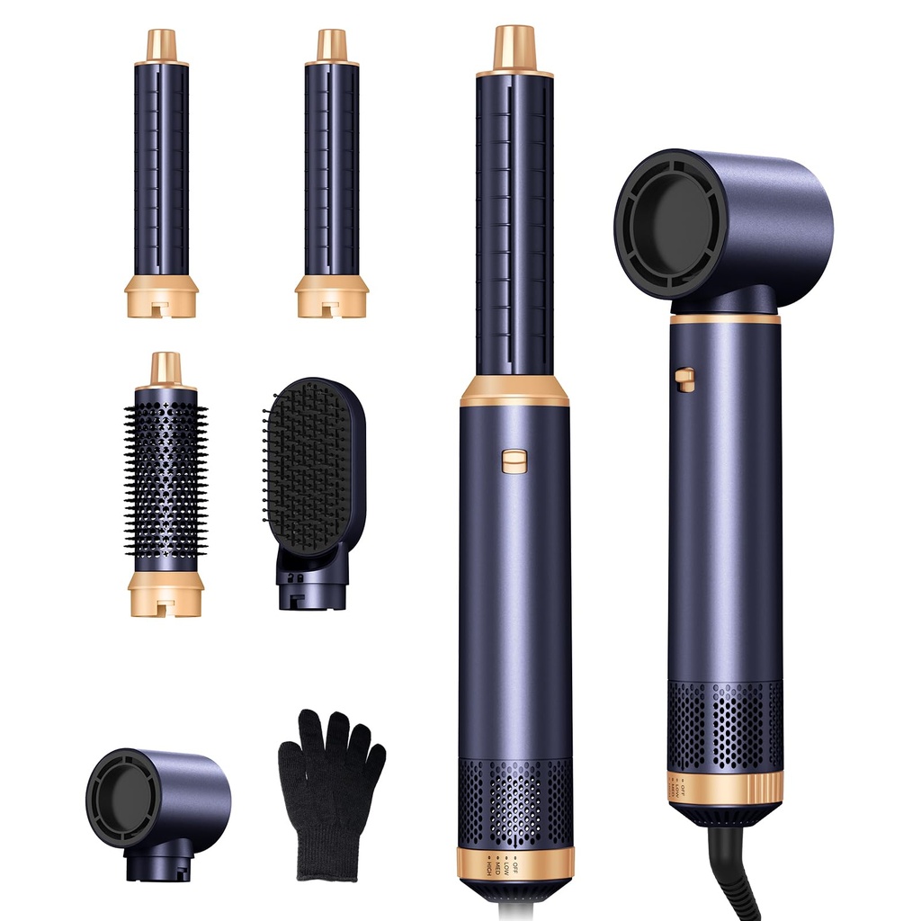 5 in 1 Hair Styler Pro,1000w Upgrade Air Styler 60000RPM Hair Dryer Brush, Left&Right Magi