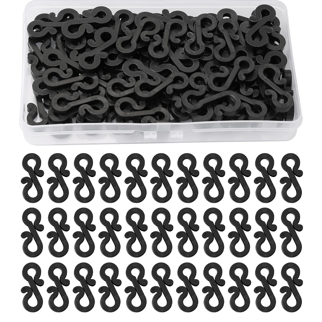 Yoicn Lth 80 Pcs Black Gutter Clips for Outdoor Lights, Reusable Plastic Gutter Clips for H