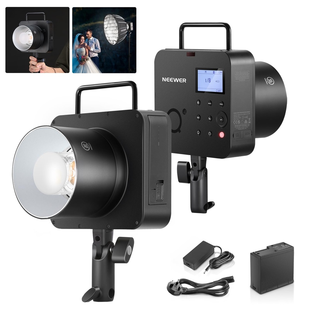 NEEWER Q4 400Ws 2.4G TTL Flash (NEW LOOK),1/8000 HSS All in One Strobe Light Outdoor Photog