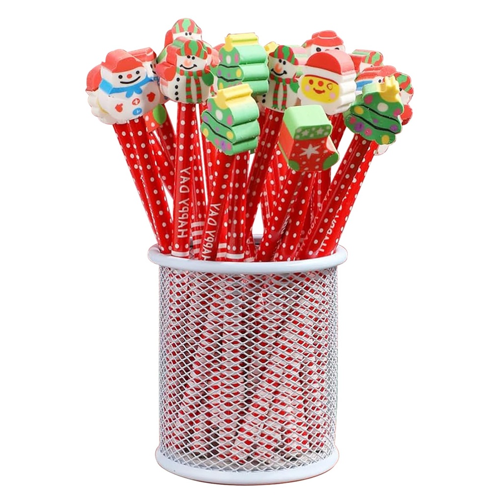 PATILWON 36 Pieces Christmas Pencils with Erasers - Goodie Bag Fillers, Santa Xmas Tree Rei