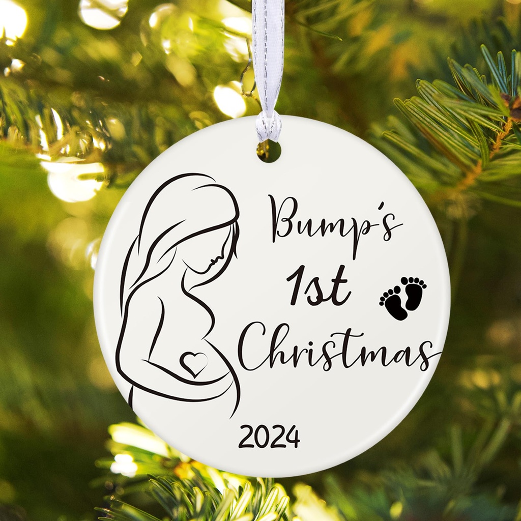 Marsui Christmas Bauble Bump's First Ceramic Ornaments 2024 Christmas Tree Decoration Hangi