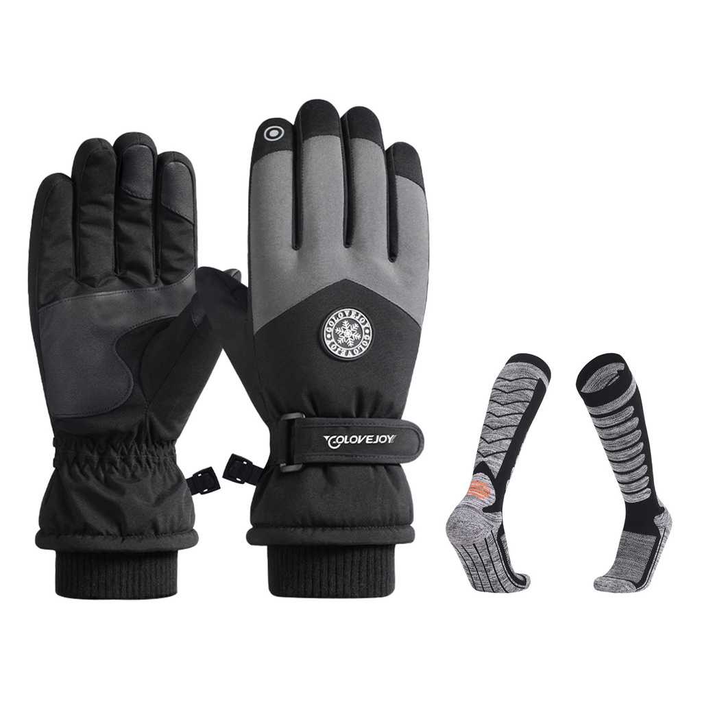 SEDEX Thermal Gloves Women Ski Socks Set Ski Gloves Waterproof Winter Warm Work Glove Phon