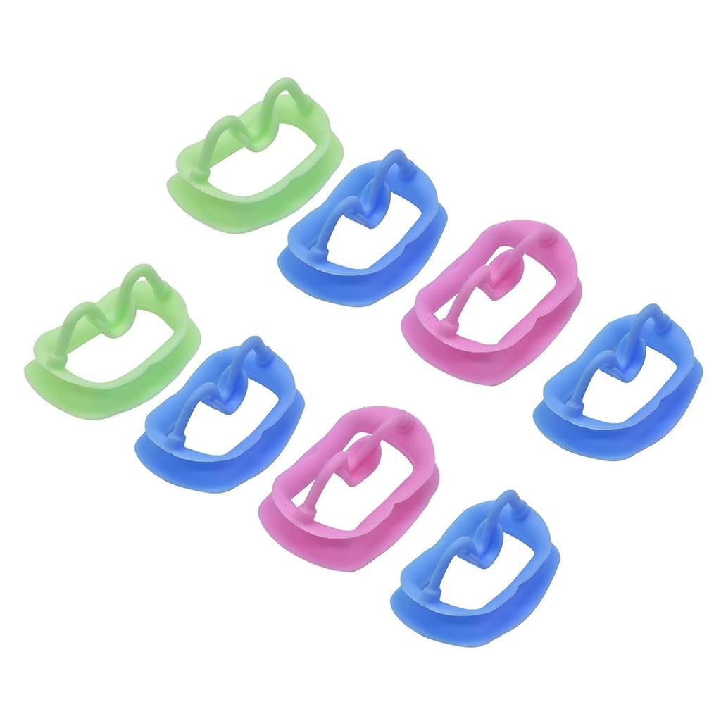 8 Pcs Silicone Mouth Openers, Reusable, Flexible, and Portable Dental Cheek Retractors for