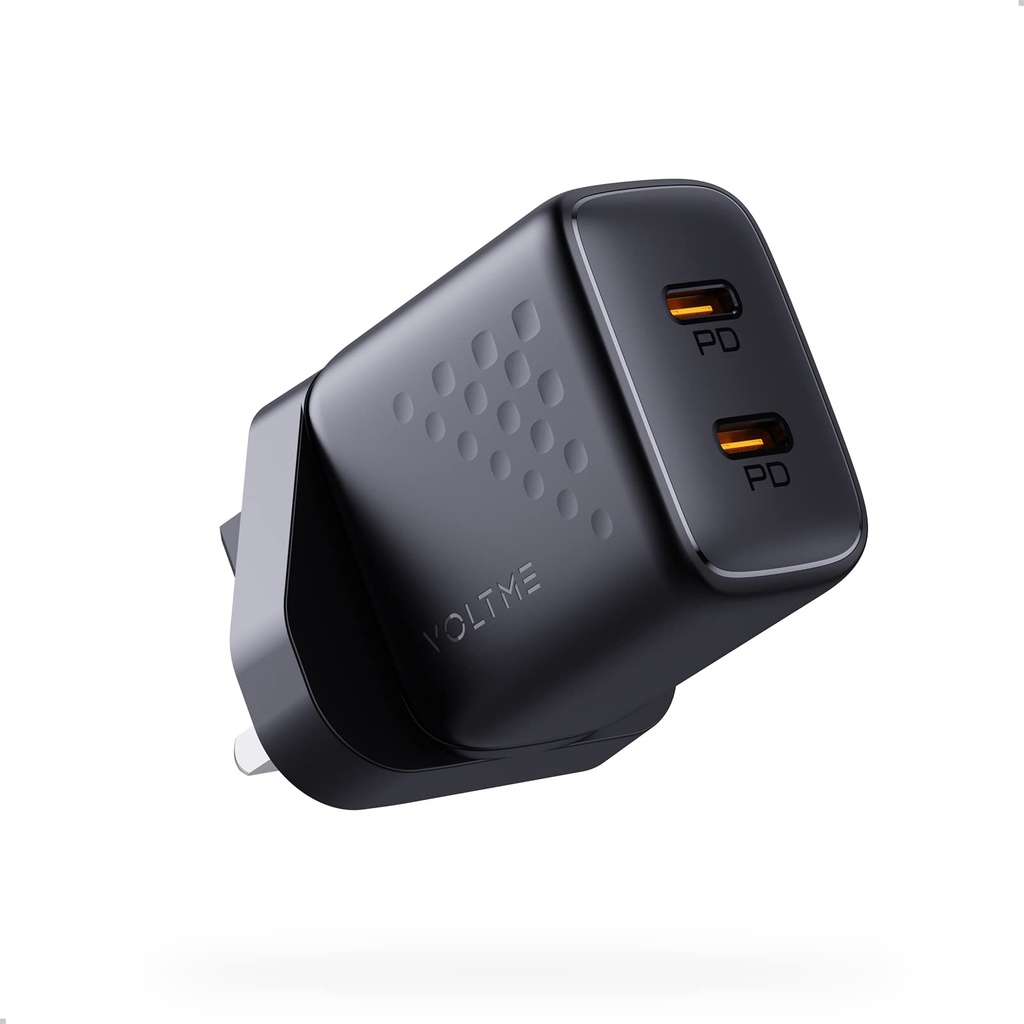 VOLTME Double USBC Charger, 35W USB-C Plug Type C GaN III PD3.0 & PPS Fast USBC Charger 