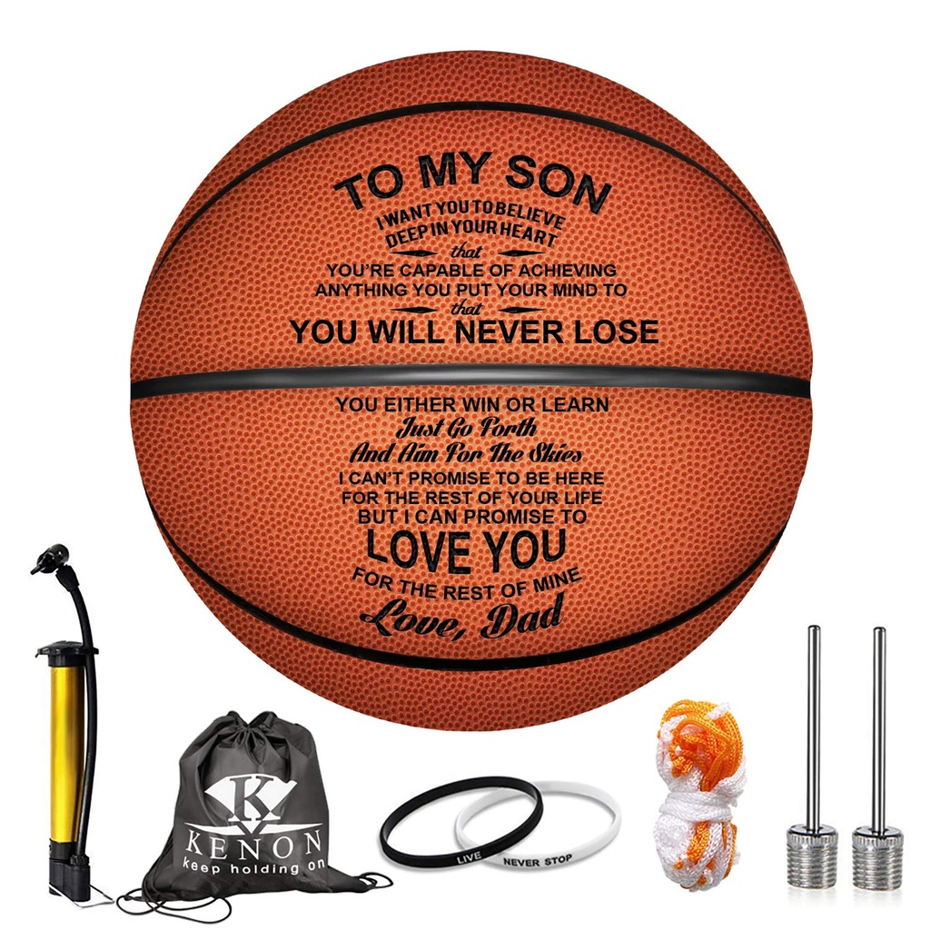Kenon Engraved Basketball For Son - Personalized Basketball Indoor/Outdoor Game Ball For So
