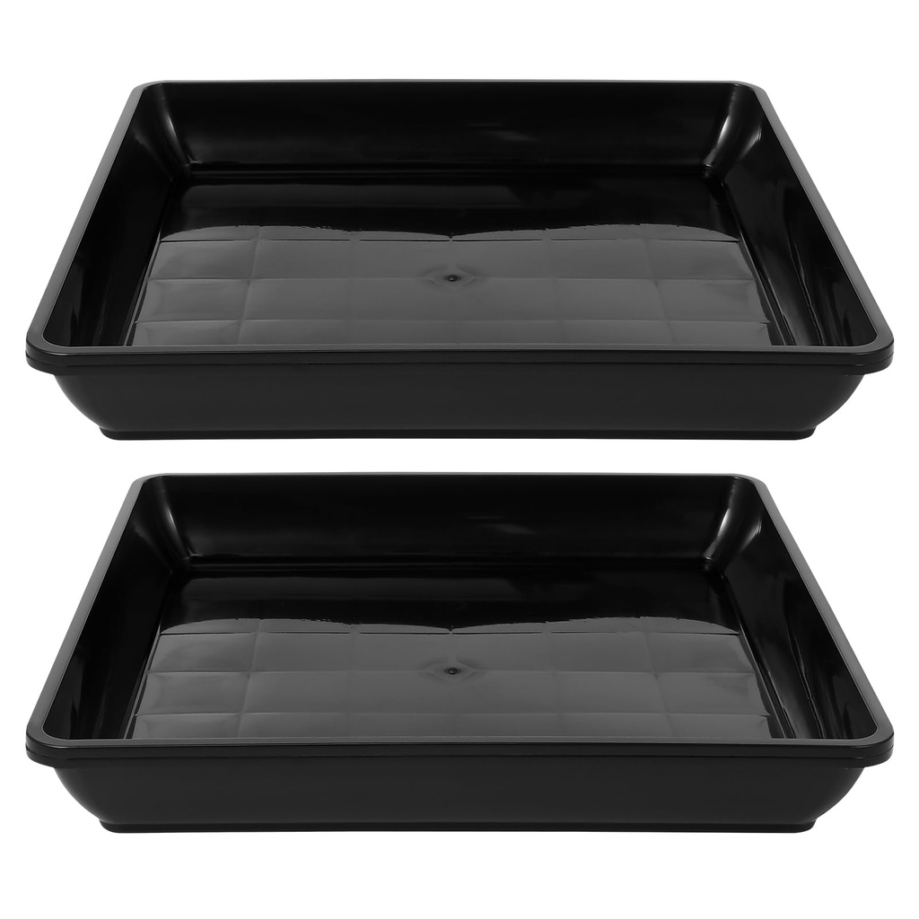 BESPORTBLE Square Plant Saucer: 2pcs Plastic Plant Water Drip Tray Flower Pot Saucers 