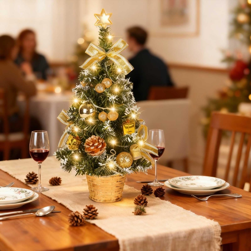 1.5Ft/45cm Artificial Christmas Tree with Solid Plastic Stand, Flocked Realistic Snow Tree
