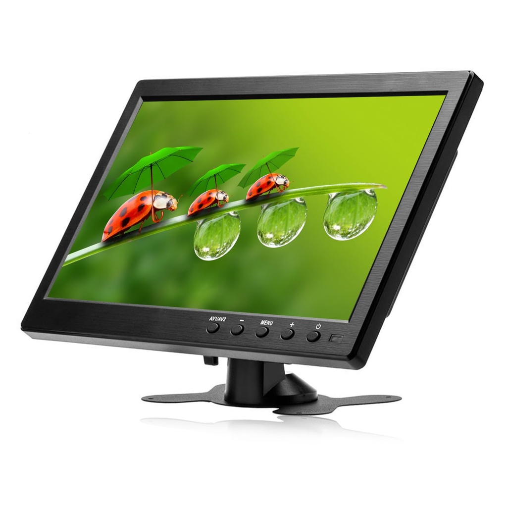 NHOPEEW 10.1 inch Screen Small Portable Monitor, HD 1024x600 with AV/VGA/HDMI/BNC Input Vid