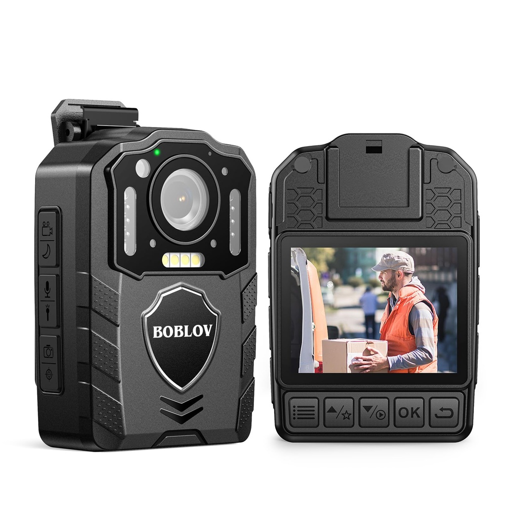 BOBLOV KJ25 Body Camera, Built-in 3000mAh Large Battery for 13 Hours Video Shooting 1080P B