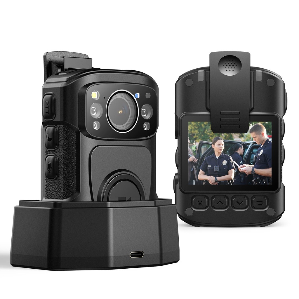 BOBLOV B4K5 256GB 4K Body Camera,IP68 Waterproof, GPS Police Body Cams,3400mAh for 11Hrs Vi