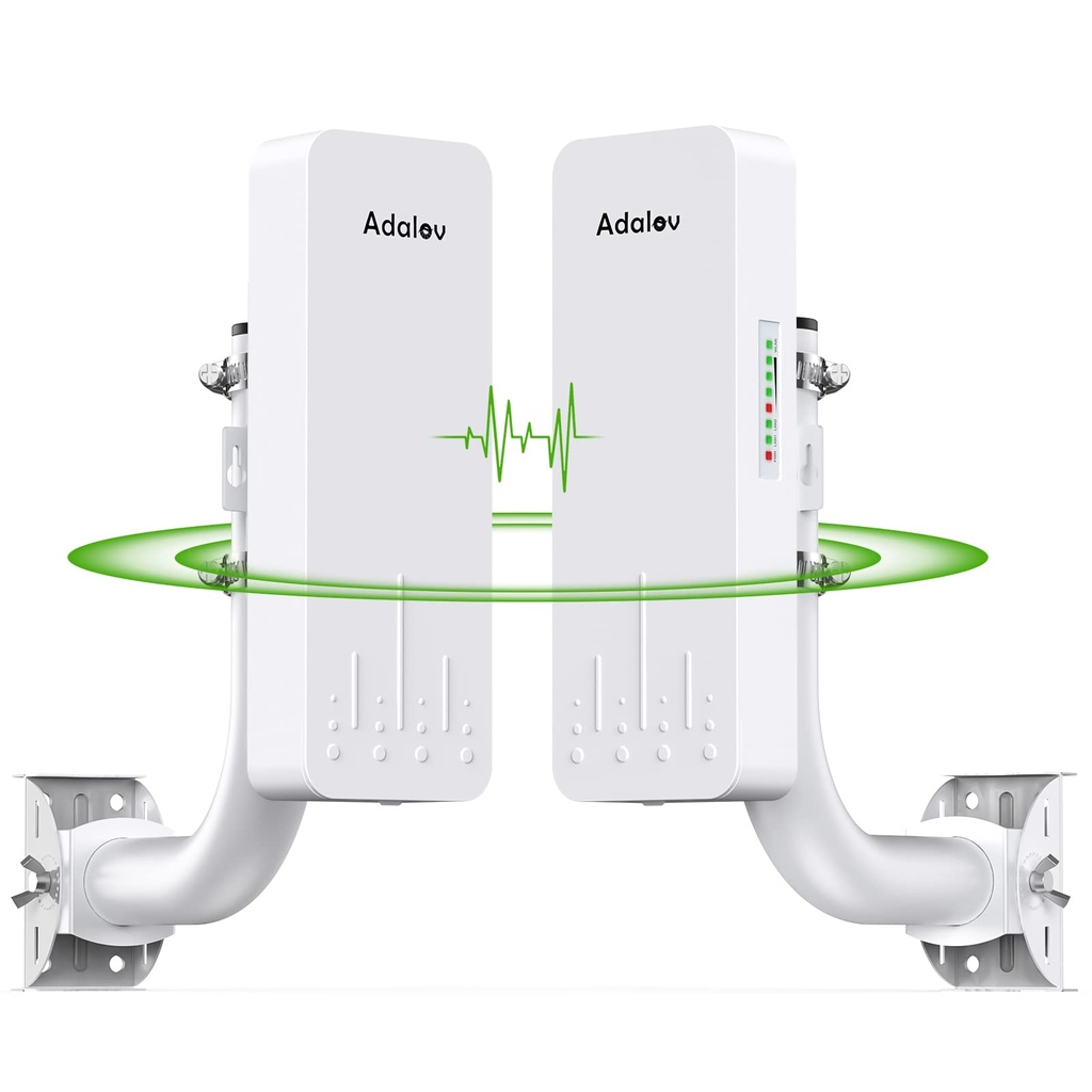 AdaLov CPE660 Wireless Bridge with Bracket Mounts, 5.8G Point to Point WiFi Bridge Outdoor