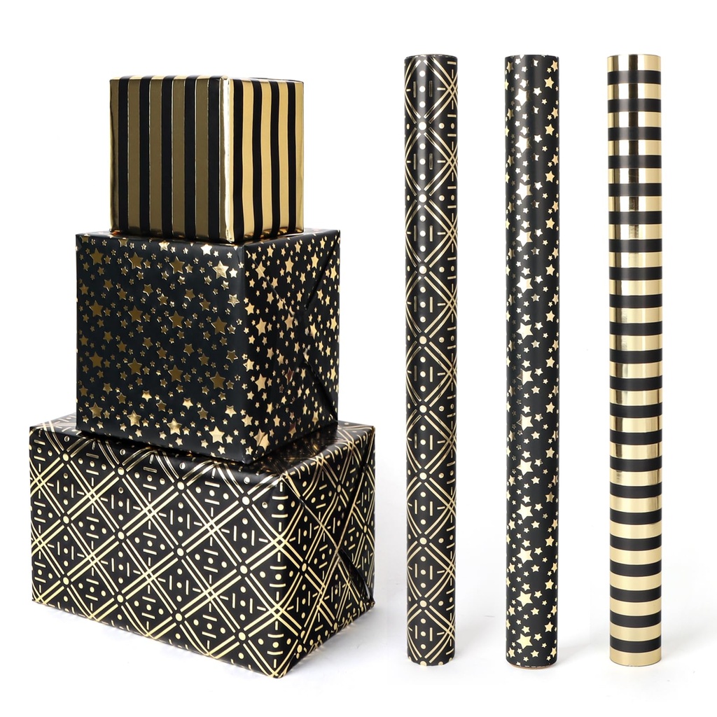 PARTY GO Christmas Wrapping Paper Roll, 43x300cm Recyclable Xmas Wrapping Paper, Green Chr
