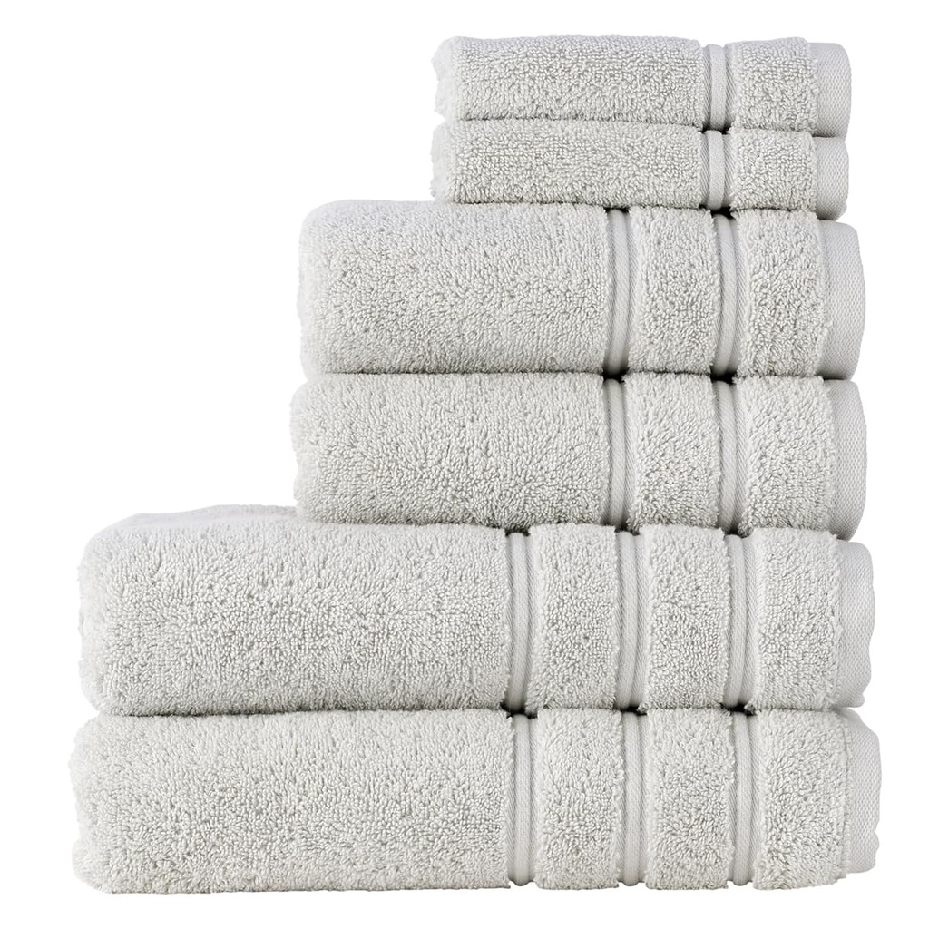 Christy Antalya Large Bath Towels | Set of 6 | 100% Turkish Cotton | 600GSM | Soft Plush L