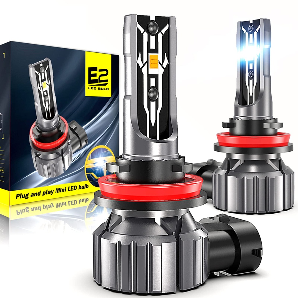 ConBlom H8 H9 H11 LED Headlight Bulbs Canbus Error Free, 12V 70W 12000Lumens 6000K Xenon Wh