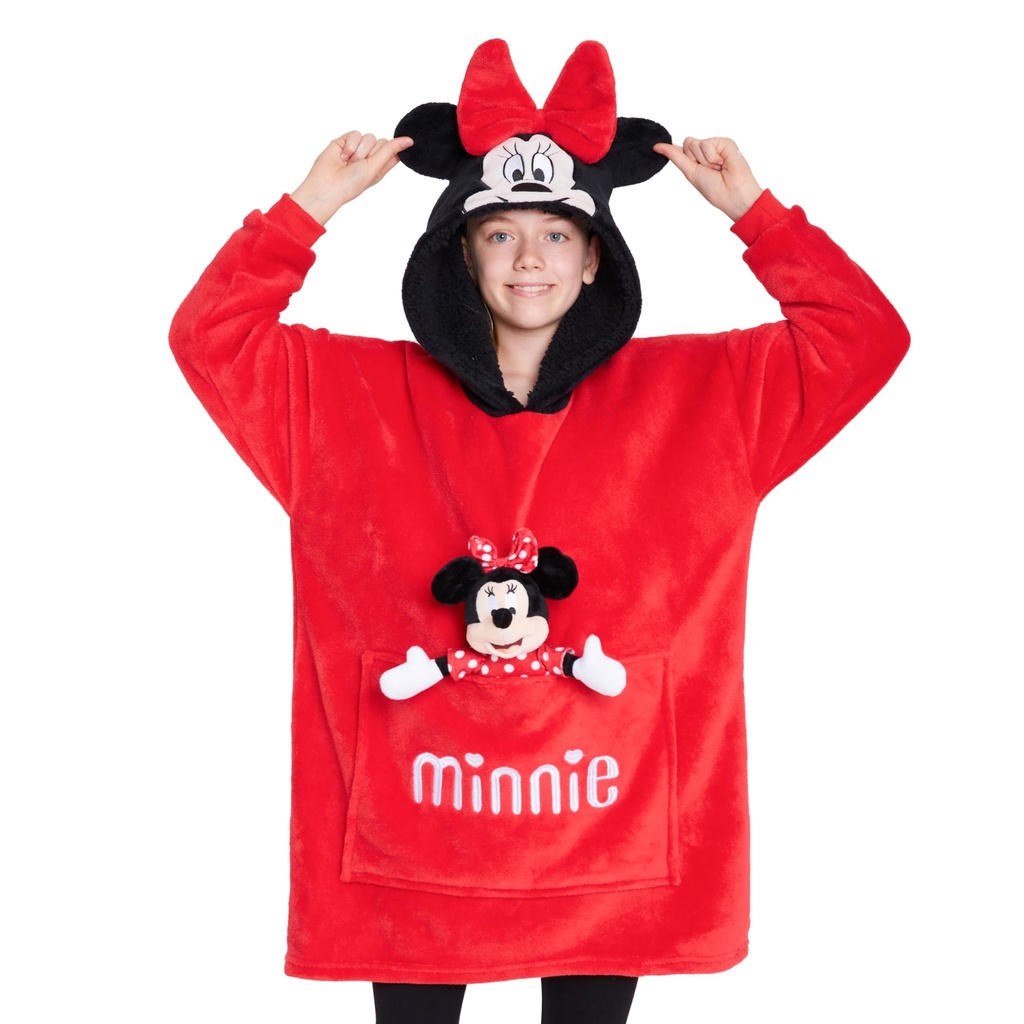 Disney Stitch Fleece Hoodie Blanket with Plushie for Kids Teenagers Eeyore Angel Minnie Mo