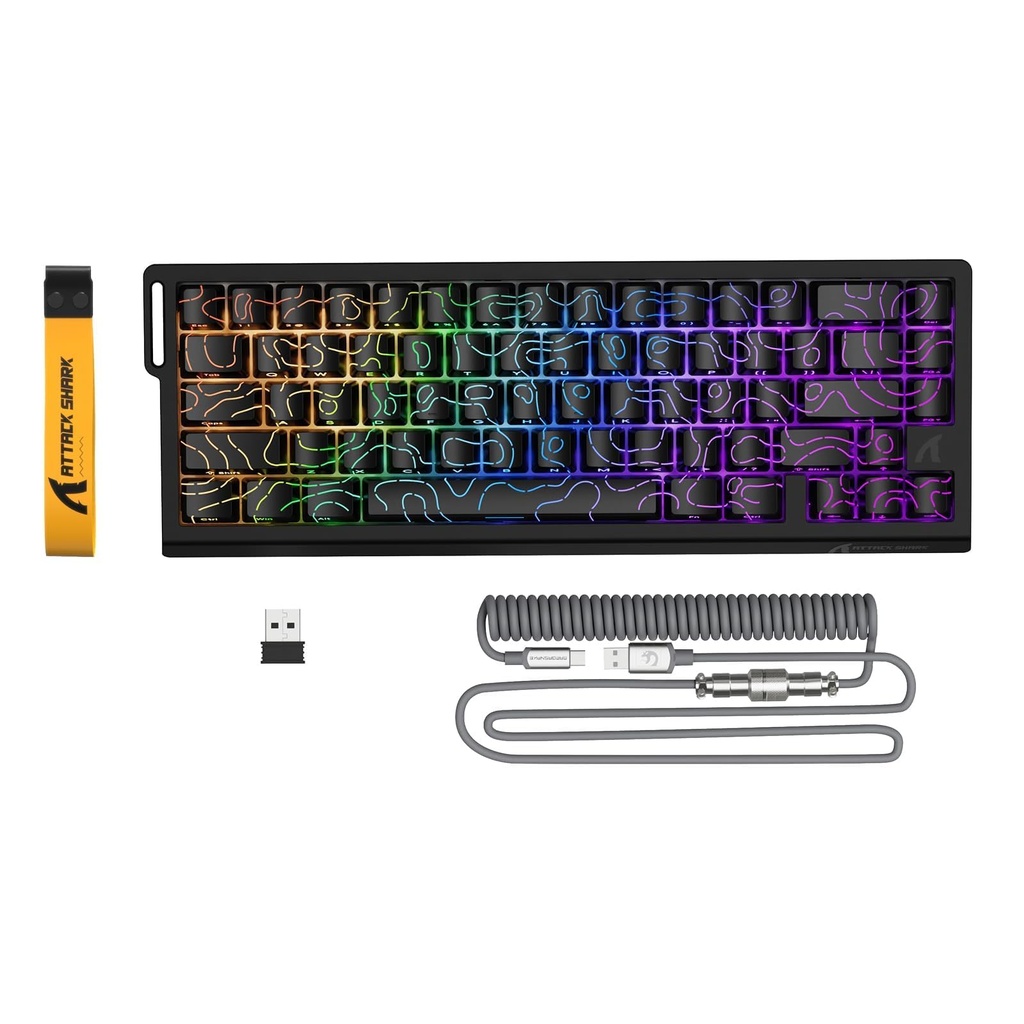 ATTACK SHARK X68PRO HE Rapid Trigger Wireless Keyboard, 0.01mm RT Accuracy 8000Hz Wired Ga