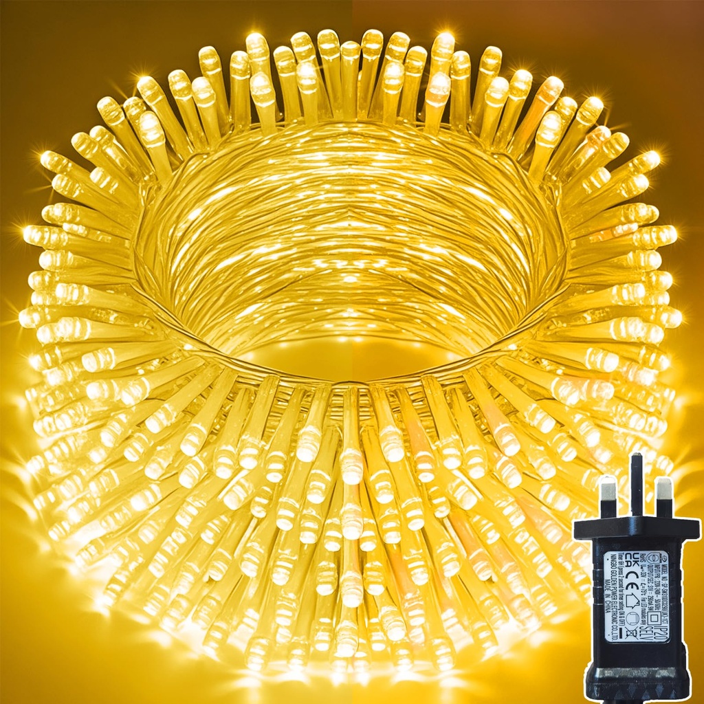 KRYVTHOS 350 LED String Lights Outdoor Indoor, Christams String Lights Waterproof 8 Modes 