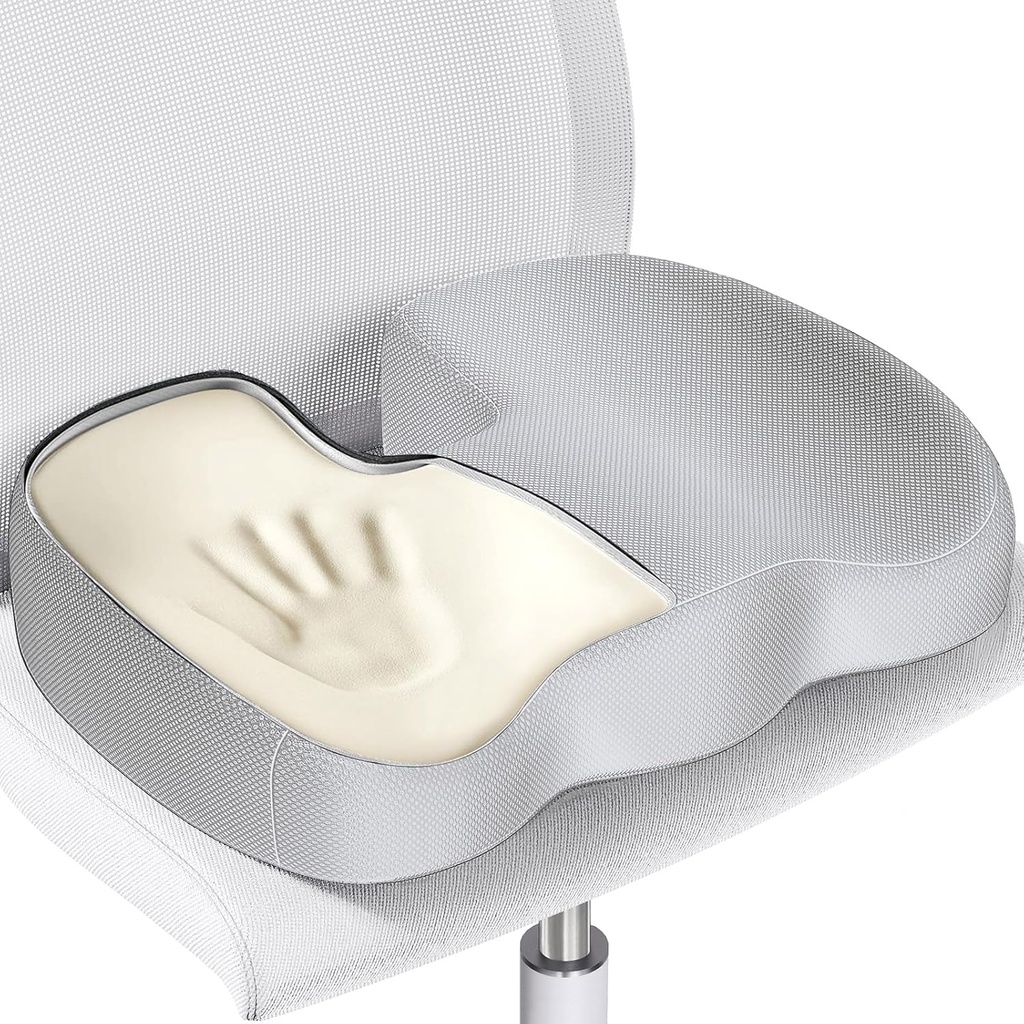 Benazcap Seat Cushion for Office Chair, Memory Foam for Pain Relief, Non-Slip Coccyx Cushi