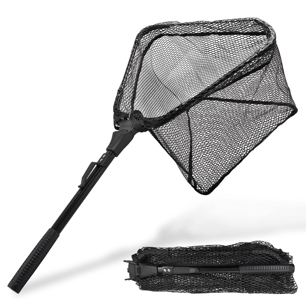 Landing Nets for Fishing with Fixed/Telescopic Rod Handle, Foldable Fish Net Extendable Handle