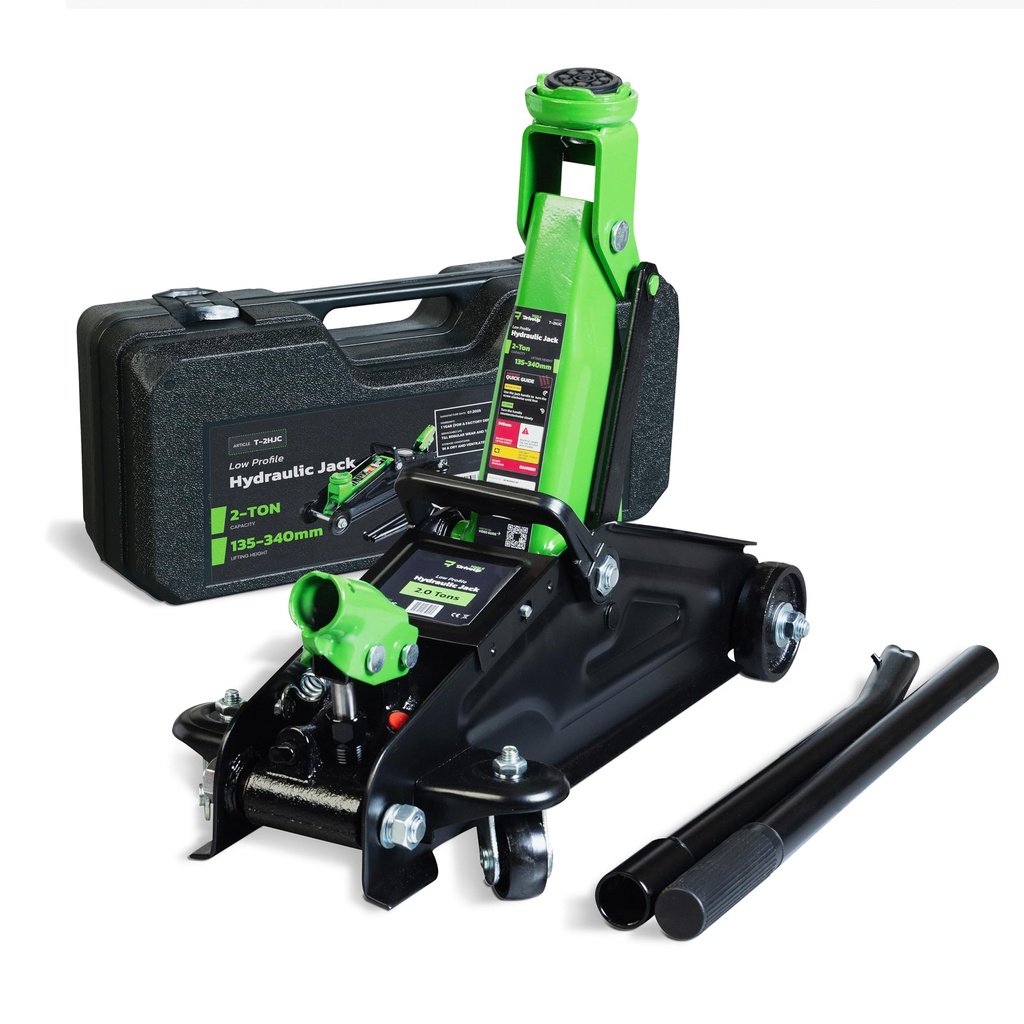 DRIVEUPTOOLS 2 Ton Hydraulic Trolley Jack with Carry Case Ã”Ã‡Ã´ 5.3 to 13.4 inches Lifting