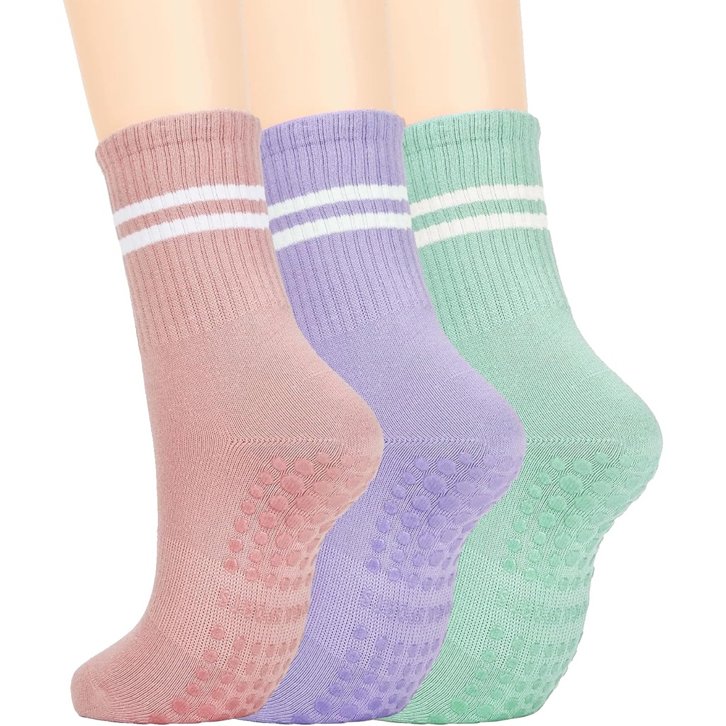 LungDongQuest Yoga Pilates Sock For Women (Size 5-9),Non Slip Socks for Home Bedroom,Ballet