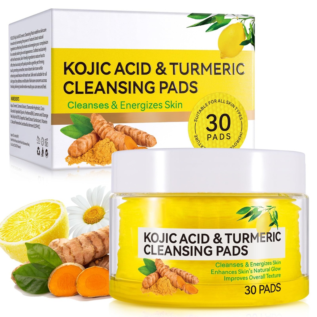 Turmeric and Kojic Acid Cleansing Pads for Face, Turmeric and Kojic Acid Pads for Dark Spot