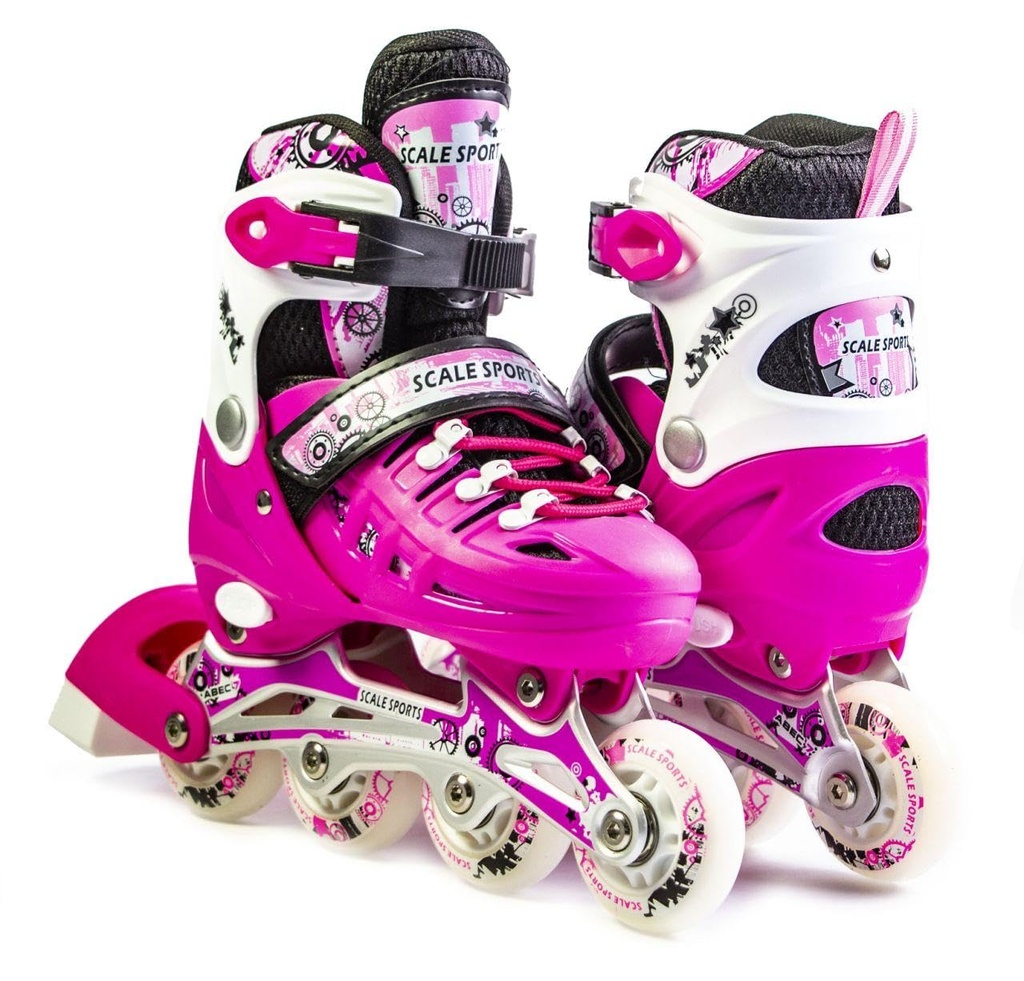 Scale Sports - Adjustuble Roller Skates with light up wheels for children and adults - Kid