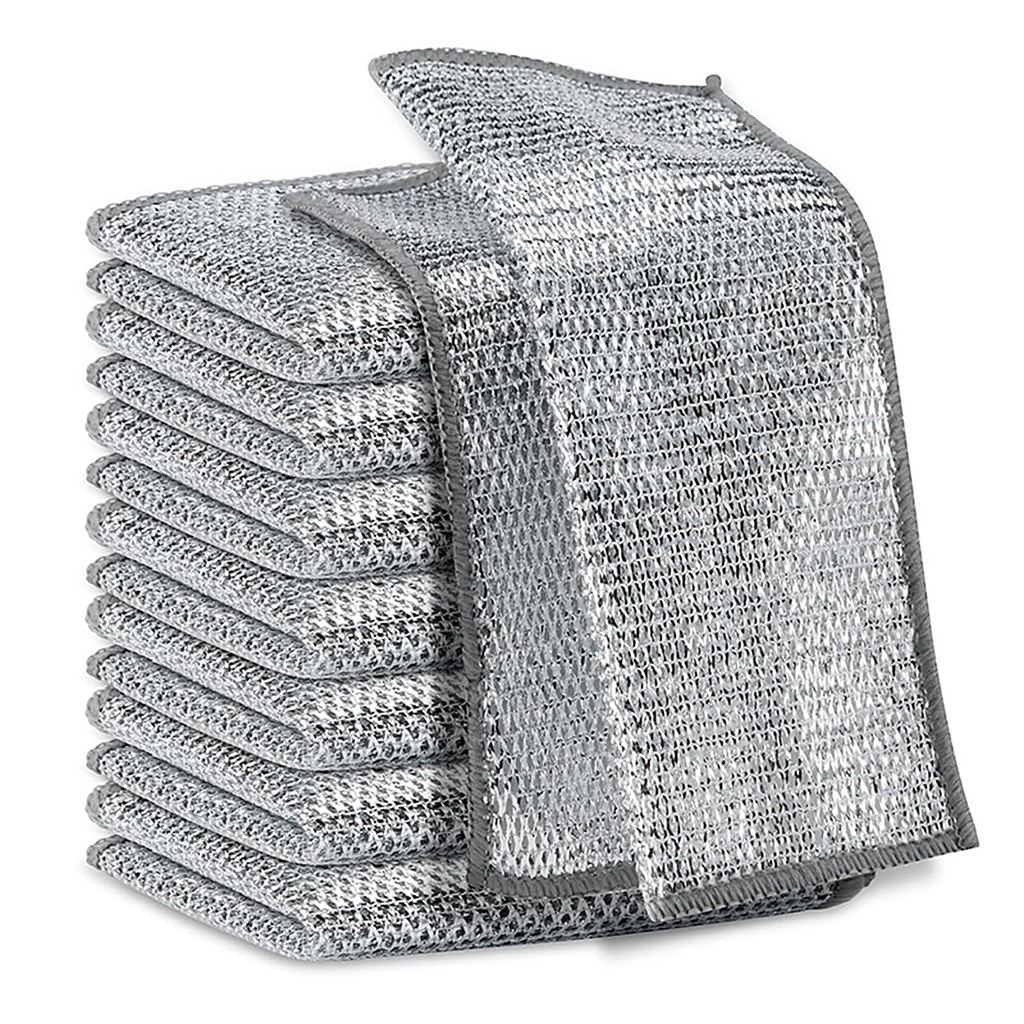 10 Pcs Wire Cleaning Cloths - Multifunctional Non-scratch Wire Dishcloths, Soft Microfiber
