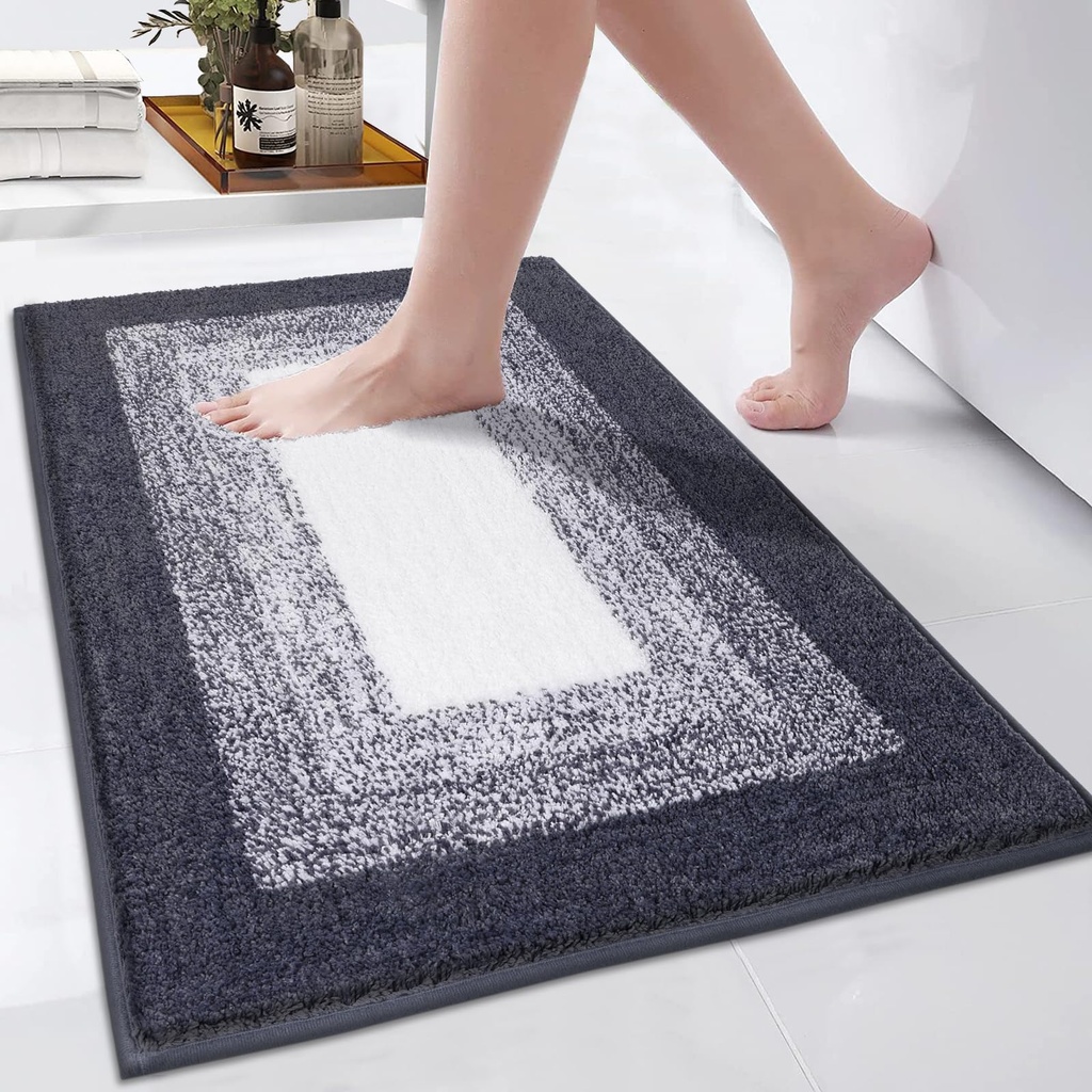 Enyhom Bath Mats for Bathroom 45 x 65 cm, Non Slip Absorbent Bathroom Rug Machine Washable