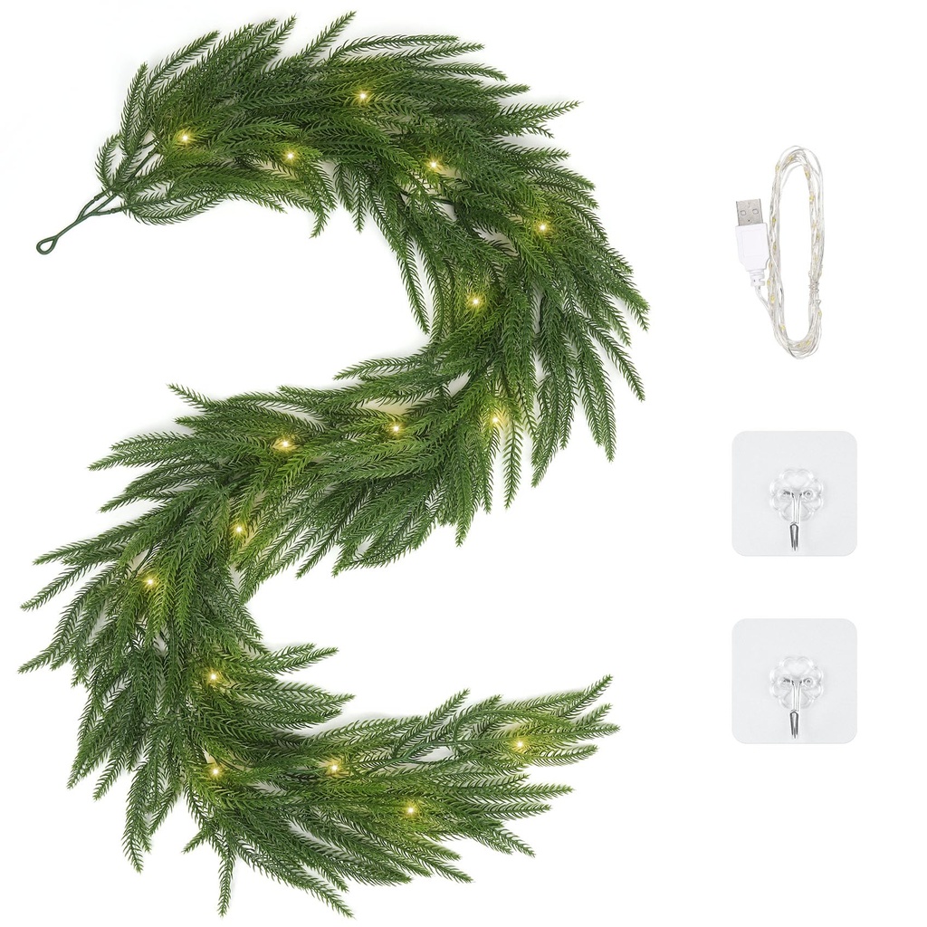 160CM Christmas Decorations, Christmas Garland with Lights for Outdoor & Indoor, Xmas Decor