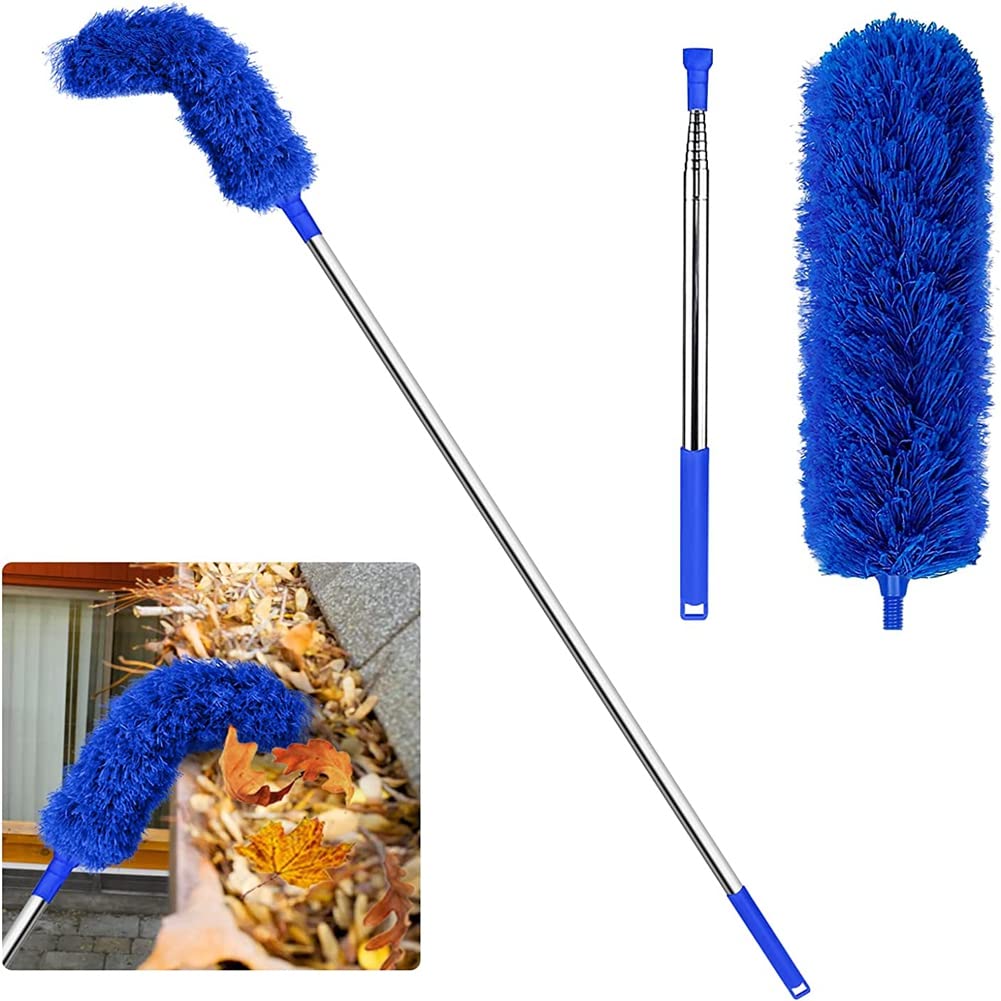 Niukuyu Gutter Cleaning Brush Roofing Tool with Telescopic Extendable Pole 8.2Ft Guard Cle