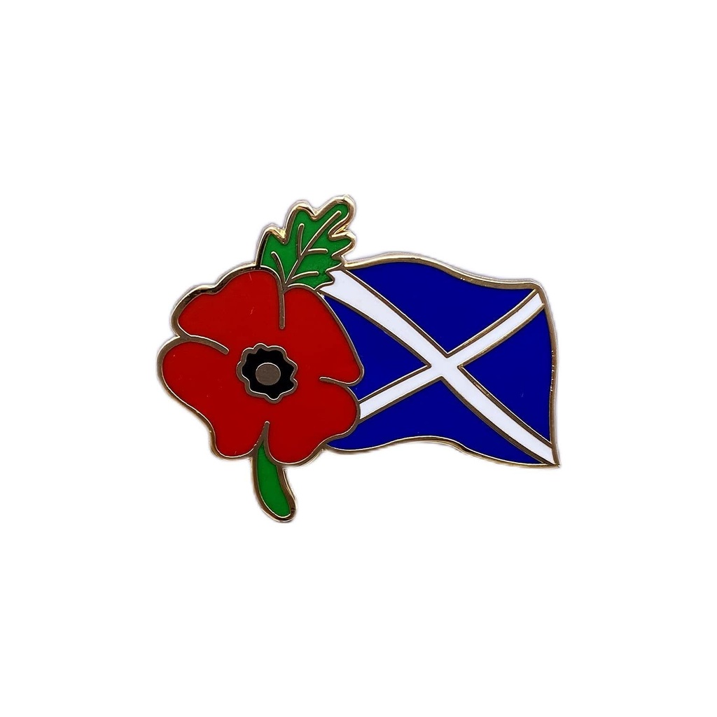 Scotland Scottish St Andrew's Flag Red Flower Badges and Pins Lest We Forget Brooch