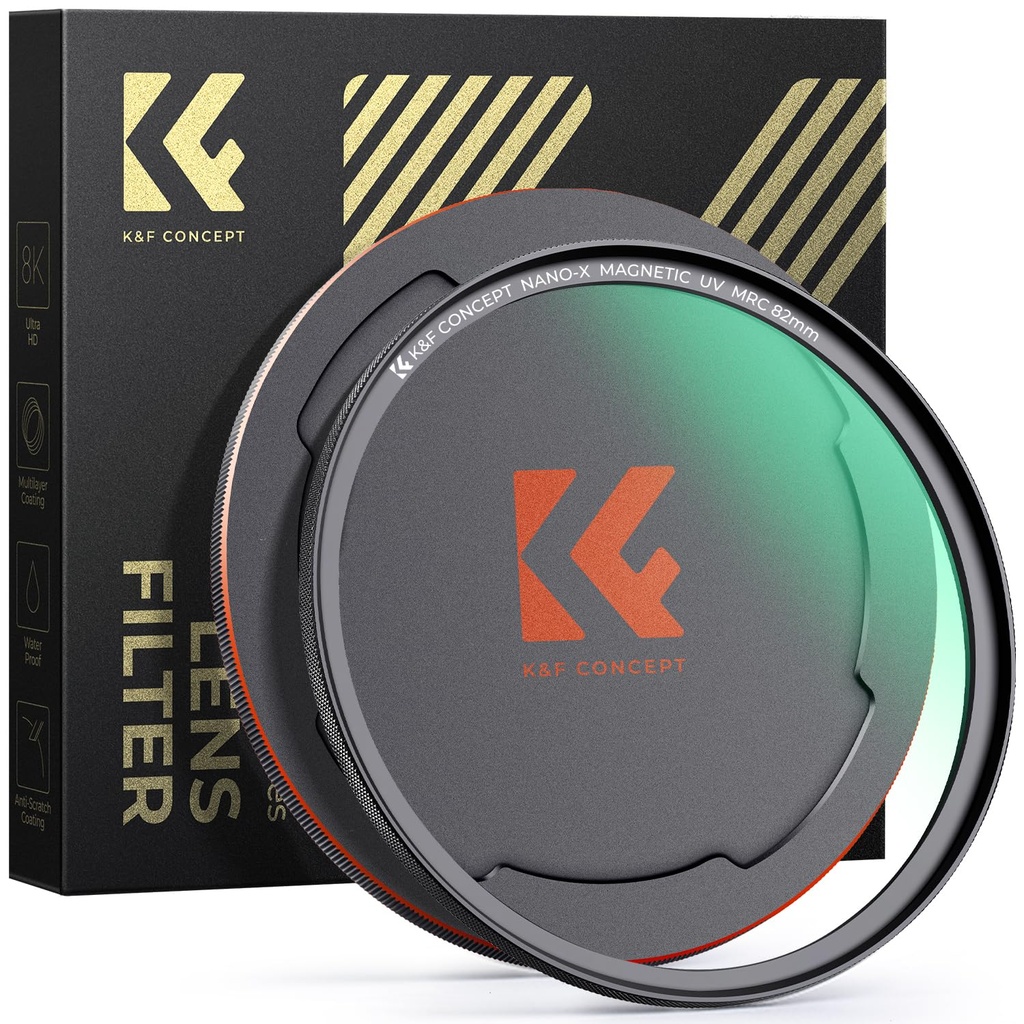K&F CONCEPT 82mm Magnetic UV Filter Ultra Slim Optic Glass Multi Coated Ultraviolet Protect