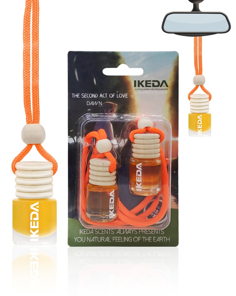 Ikeda scents Car Air Fresheners | Automotive Hanging Pendant | Auto Perfume Diffuser with Re