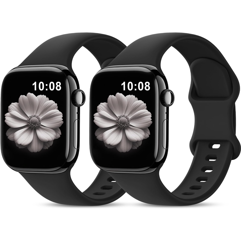Higgs 2 Pack Sport Band Compatible with Apple Watch Straps for Women Men 38mm/40mm/41mm/42