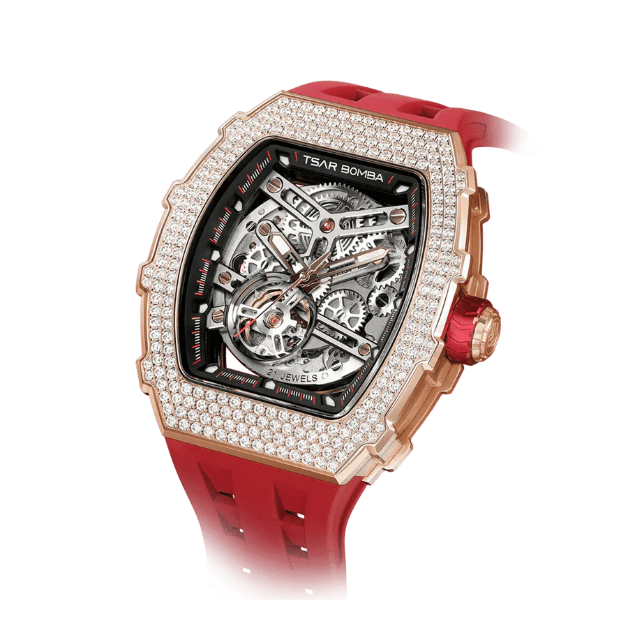 TSAR BOMBA Elemental-Cubic Zirconia Automatic Watch TB8208D