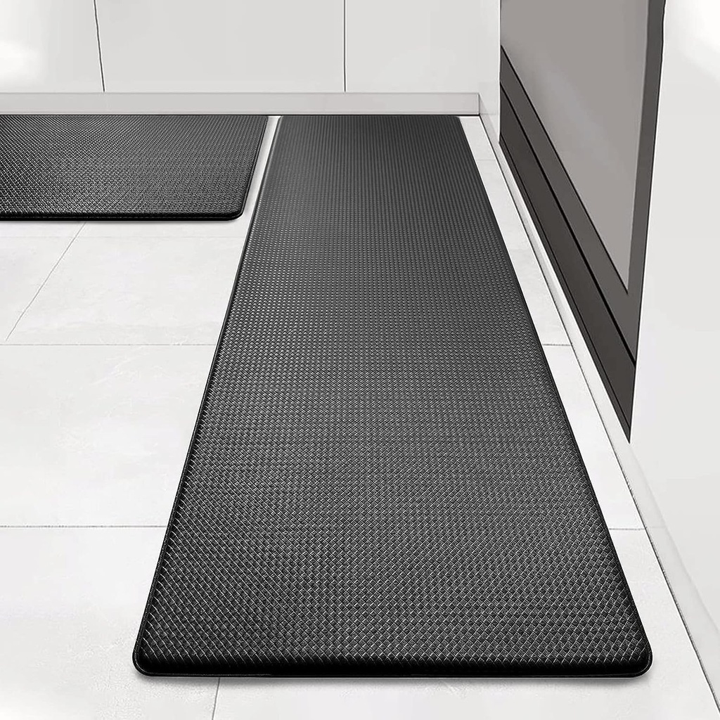 Artnice Kitchen Mats Anti Fatigue 2 Piece,Black Kitchen Mats for Floor,Memory Foam Comfort