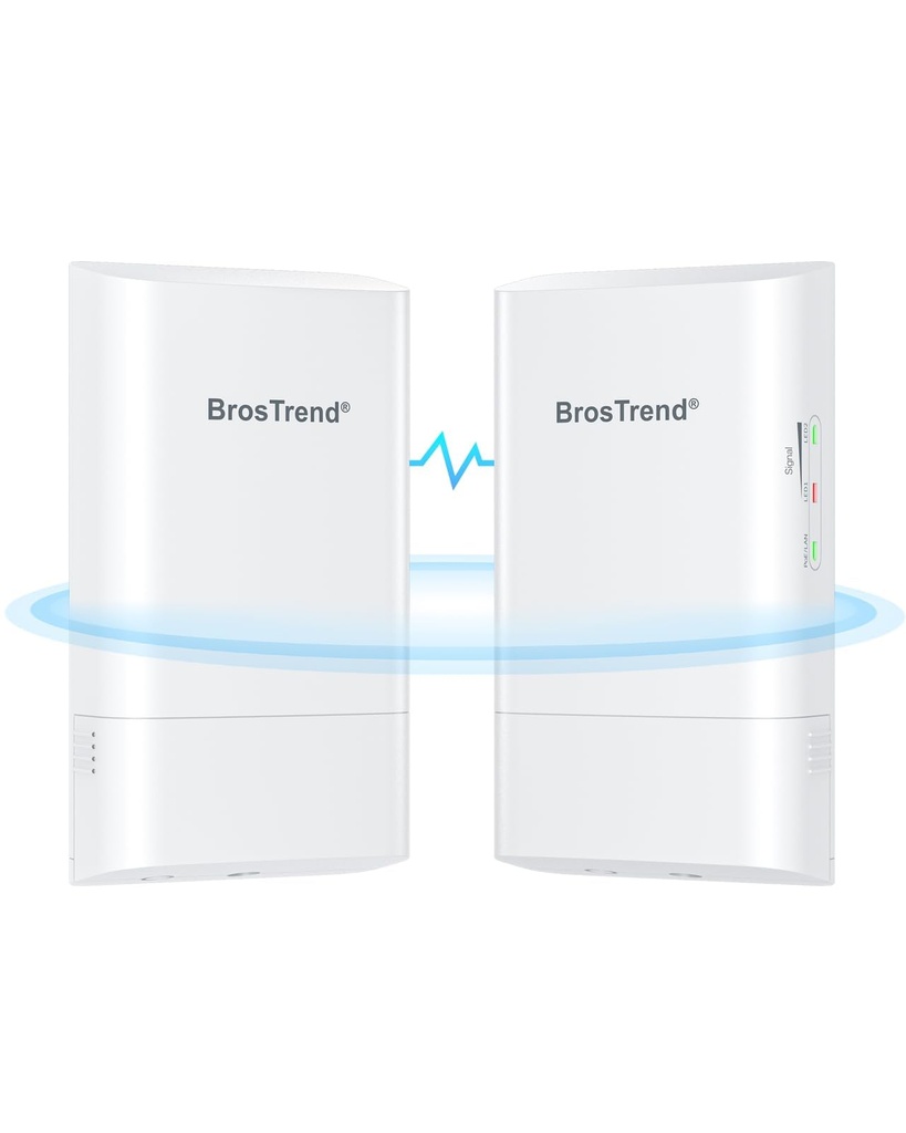 BrosTrend WiFi Bridge 5GHz 867Mbps, Point to Point Wireless Bridge, 1km Long Range Outdoor