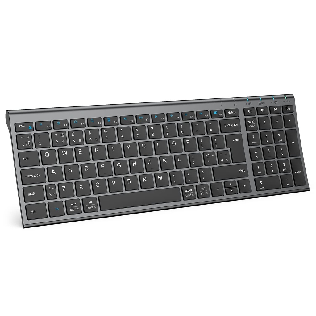 iClever Wireless Keyboard, Bluetooth Keyboard Stable Connection to Multi Devices Rechargeab
