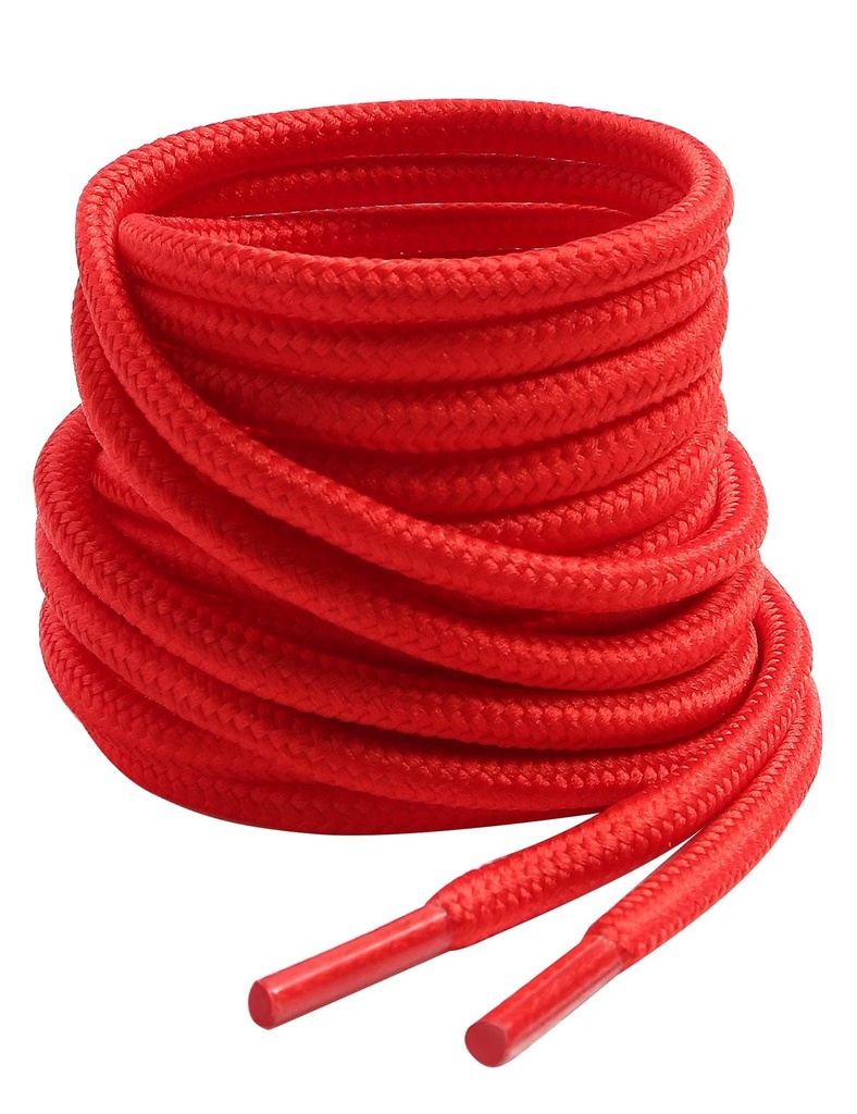 VSUDO 130 cm Round Red Boot Laces, 4mm Diameter Shoe Laces for Boots, Heavy Duty Outdoor W