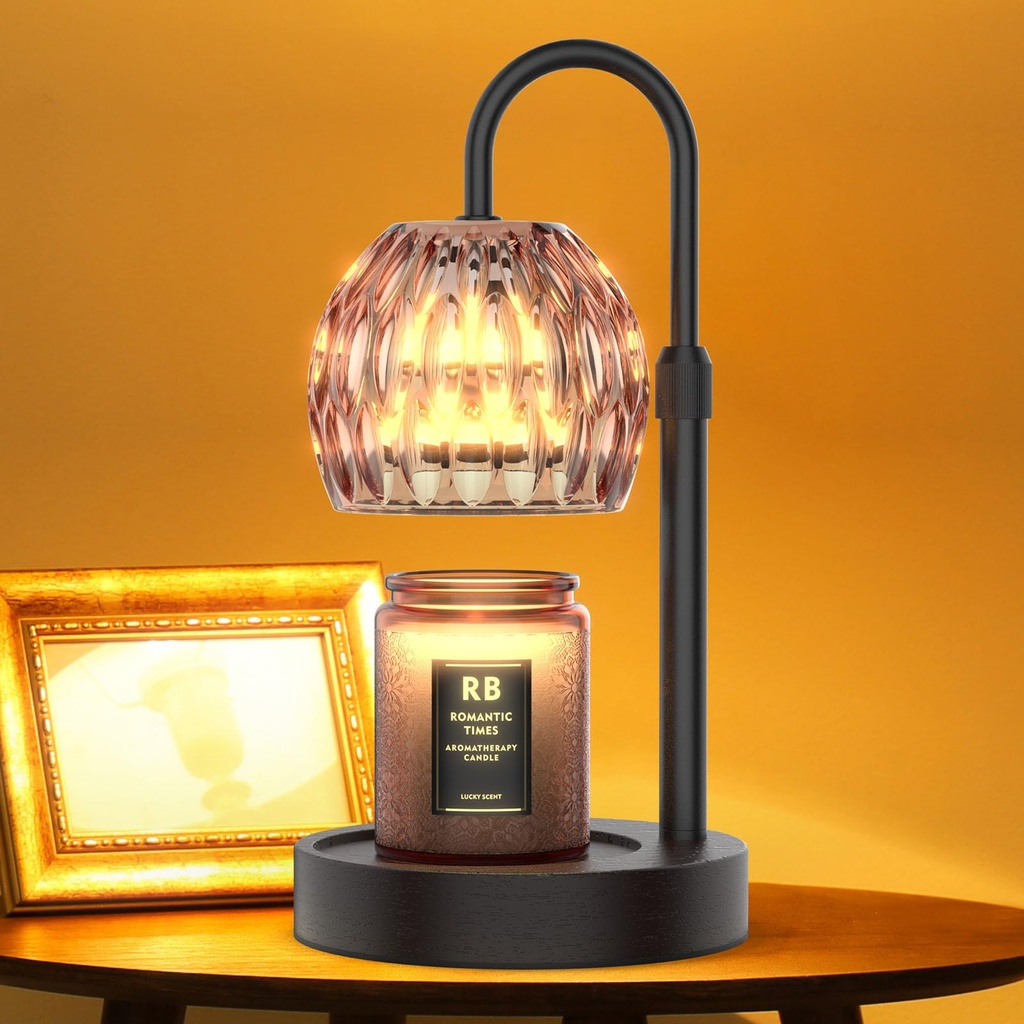 RAINBEAN Candle Warmer Lamp with Dimmer/Timer/Adjustable Height Electric Candle Lamp 